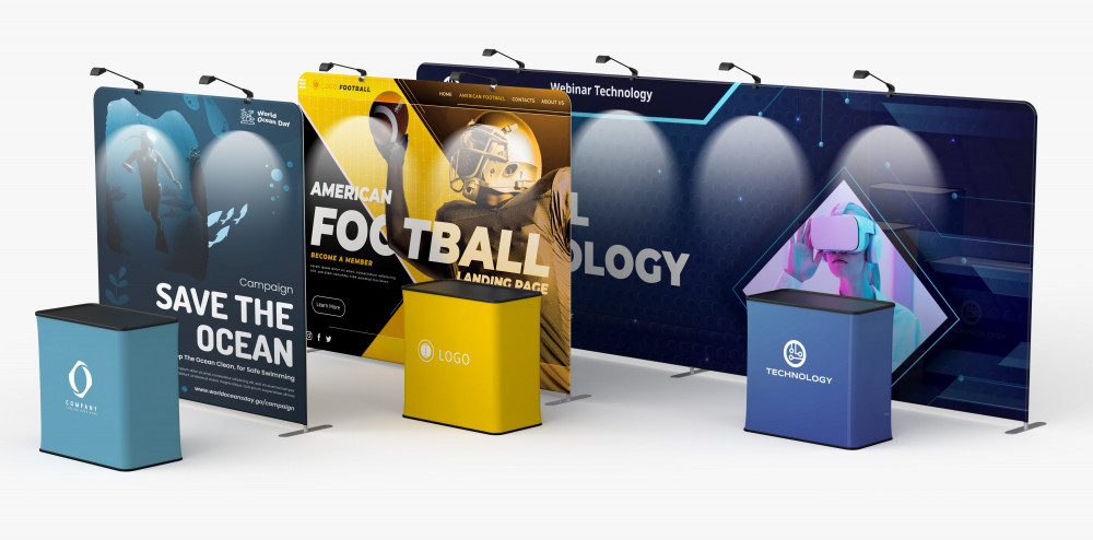 Velcro Fabric Pop Up Display - Curved